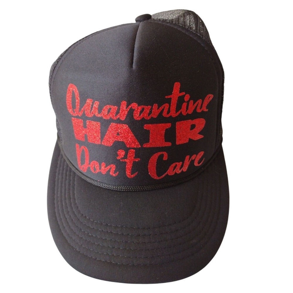 Baseball Hat Cap Unisex One Size Sparkly Glittery "Quarantine Hair Don't Care"